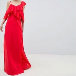 Asos red maxi summer dress. Size 6.